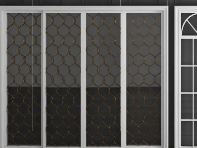 style Sliding door glass combination 3D model