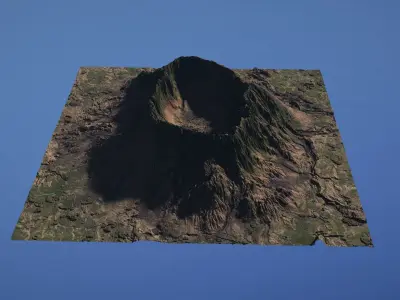 Landscape Environment Volcano Snow 16 Low-poly 3D model