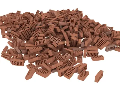 bricks pallet pile 1 3D model