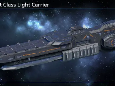 Spaceship Light Carrier Valiant Low-poly 3D model