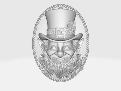 St Patricks Day Leprechaun Wall Plaque Hanging Ornament 3D print model