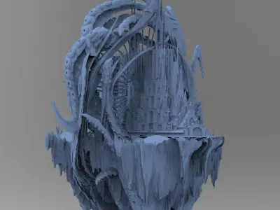 Floating Cthulhu portals 3D model