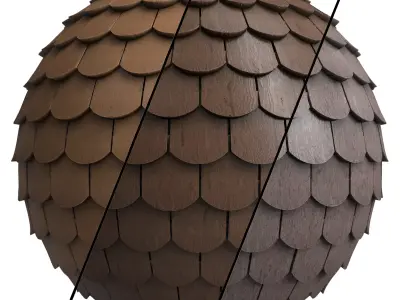 Roof Tile Materials 14- By 3 color Pbr By Sbsar 4k Texture