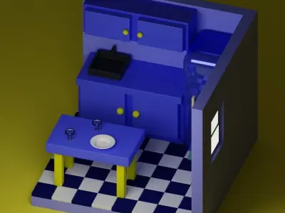 Nicely furnished room 3D model