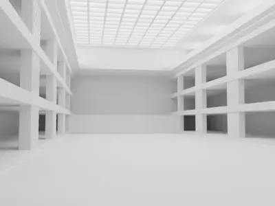 Concept space interior empty rooms 3D Model Pack