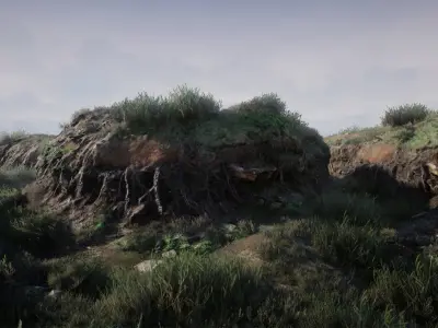 Cliff faces 2 Low-poly 3D model