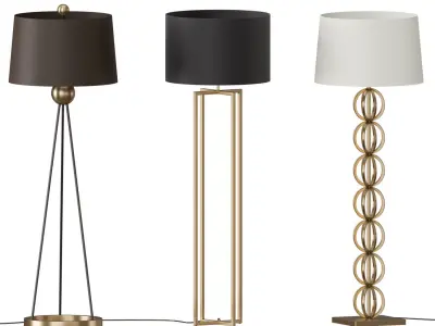 floor lamp set 01 3D model