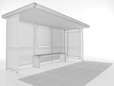 Bus Stop 3D model 2