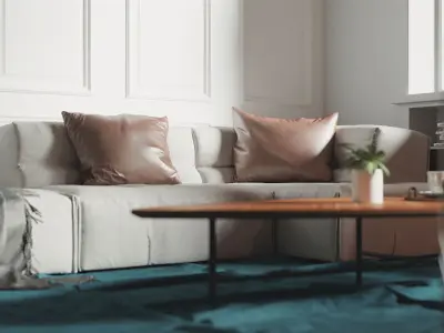 LivingRoom kitchen and bethroom 3D model