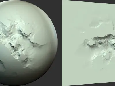 Wall and Stone Damage Brush and Alpha Low-poly 3D model