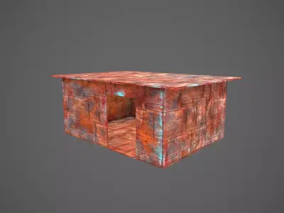 rusty shed Low-poly 3D model
