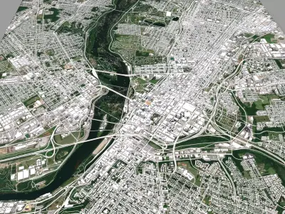 Cityscape Richmond California USA 3D model