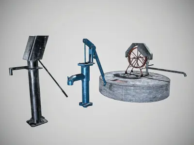 Tube well Pack Low-poly 3D model