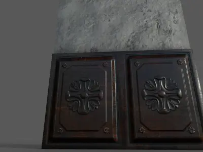 Old Plaster Wall Low-poly 3D model