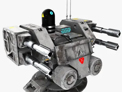 Sci-fi Turrets 3D Model Pack