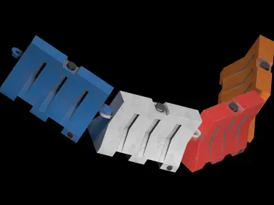 roadblock barricade Low-poly 3D model
