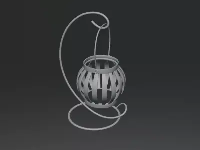 Stylized Hanging Lantern Free low-poly 3D model