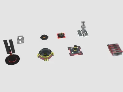 Scifi Space Building 2  Low-poly 3D model