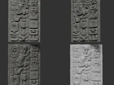 High poly Black Mayan Temple Wall 230719 3D model