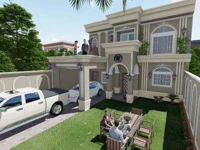 Beautiful Farm House Design In 35 x 70 Dimension Size  Low-poly 3D model