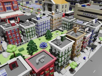 City Mega Pack Low-poly 3D model