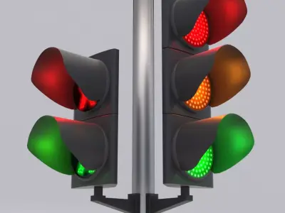 Traffic Light LED 1 Low-poly 3D model