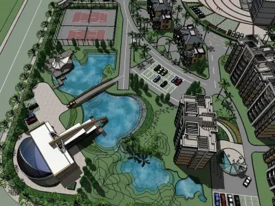 villas home master plan  3D model