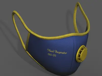   Gas mask protection futuristic isolated  Low-poly 3D model