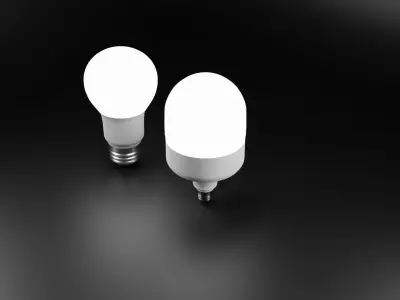 Two types of Led Bulbs  3D model