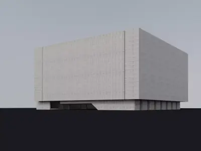 Brutalist Building 04 Low-poly 3D model