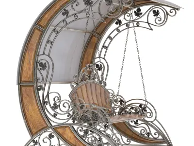 Stainless Steel Garden Swing 3D model