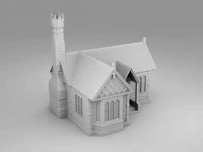 House with a stove 3D print model