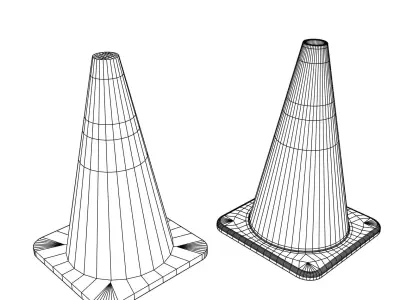 Traffic Cone Low-poly 3D model