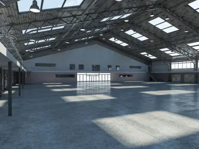 Warehouse Interior And Exterior 3D model 3D model purchase