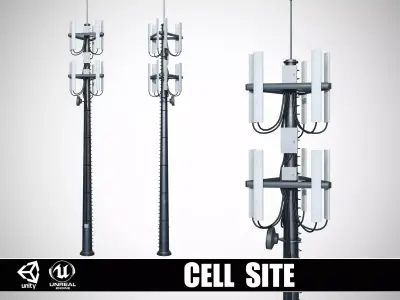 Cell Site Tower Low-poly 3D model