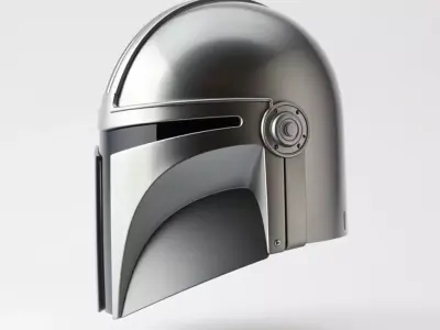 Metallic SciFi Helmet model pack Low-poly 3D model