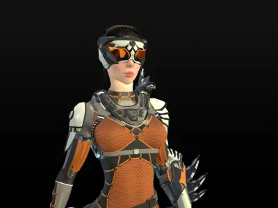 Sci Fi Girl Low-poly 3D model