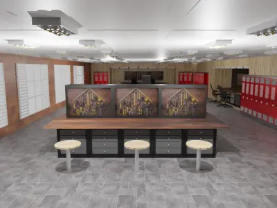 Workshop Interior  Low-poly 3D model