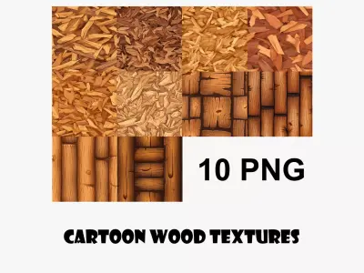 Cartoon Wood Textures Pack 11 - 10x PNG  Texture