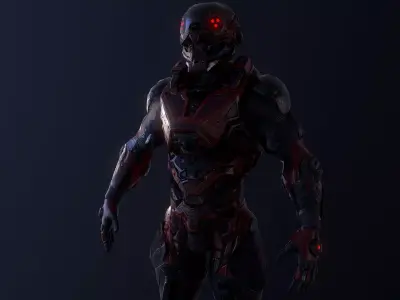 Cybernetist PBR Game Ready Rigged Model Low-poly 3D model