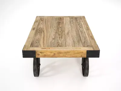 Industrial Cart Coffee Table 3D model