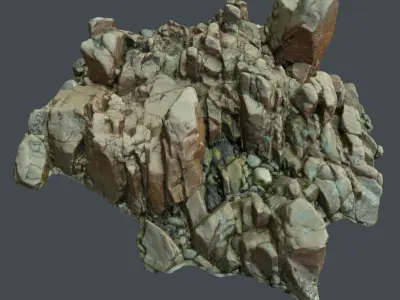 3d scanned rock cliff C2 3D model