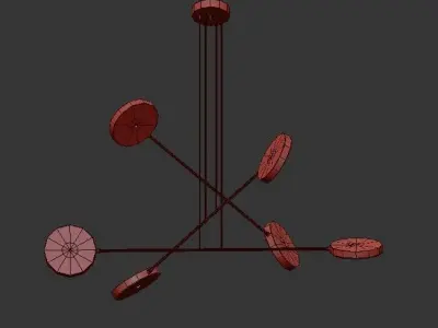 AK751 chandelier with four circles 3D model