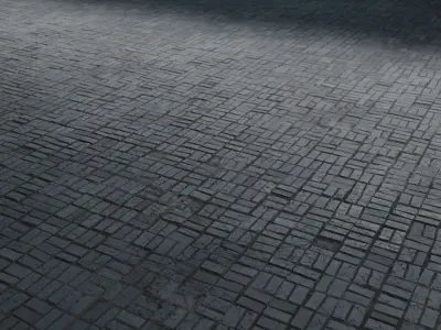 Brick Tile Stone Pavers Seamless PBR Material Texture