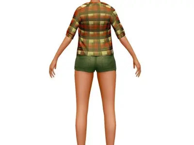 Cartoon Style Low Poly Farmer Short Avatar Low-poly 3D model