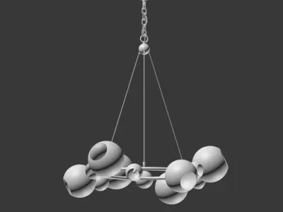 Bubbles 9 light chandelier 3D model