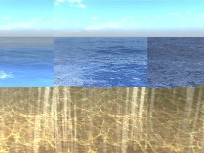Ocean 3D with water and waves 3D model