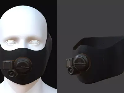 Gas mask respirator futuristic fantasy plastic Low-poly 3D model Low-poly 3D model