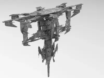 Alien Sci-fi base platforms 15   3D model