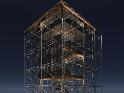 Pavilion in construction scene 26i04 3D model